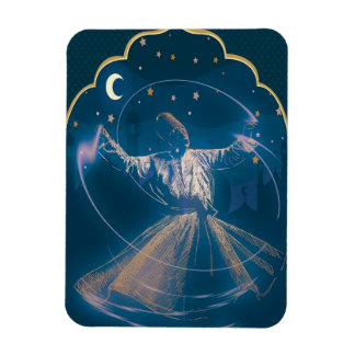 Whirling Dervish Gold Blue Digital schilderij Magneet