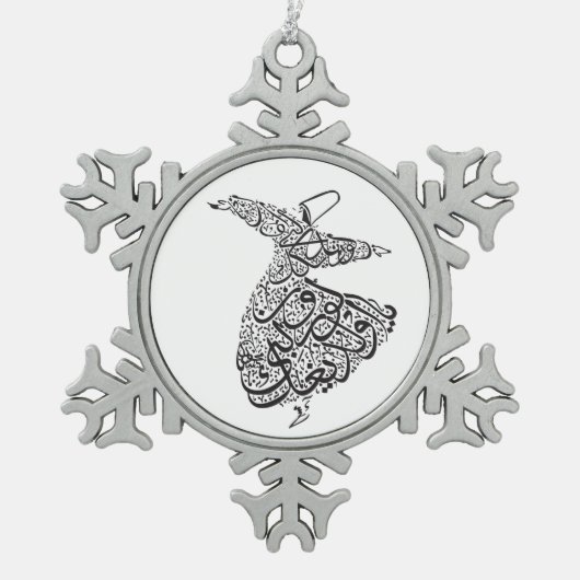 Whirling Dervish Tin Sneeuwvlok Ornament (Voorkant)