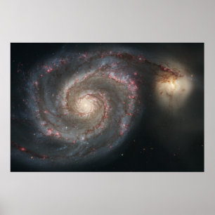 Whirlpool Galaxy (Space) (universum) (Messier 51A) Poster