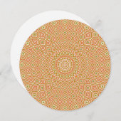 Whirlpool Mozaïek Ronde Uitnodiging in Goud en Oli (Voorkant / Achterkant)