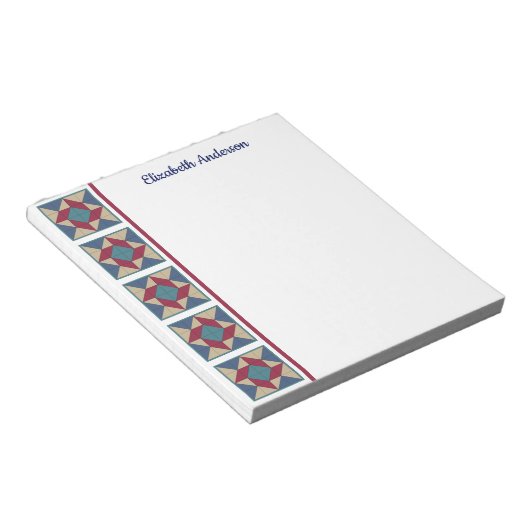 Whirlpool Quilt Block Border Note Pad Notitieblok (Schuin)