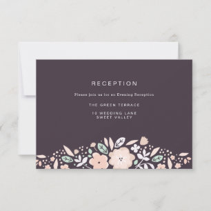 Whirlwind Flowers Wedding Reception Card Kaart