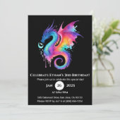 Whirlwind Galaxy Dragon Invitation d'anniversaire (Debout devant)