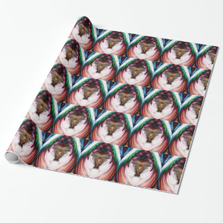 Whirlwind Rainbow Golden Snow Mirror Cadeaupapier