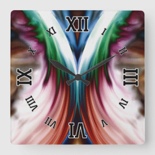 Whirlwind Rainbow Golden Snow Mirror Vierkante Klok