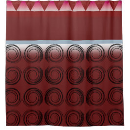 Whirlwind Ruby: modern geometrisch douchegordijn