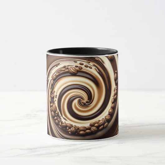 whirpool van chocolade, koffie en room mok (Midden)
