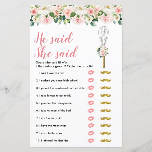 Whisaway il dit qu'elle a dit Carte de Jeux (Devant)