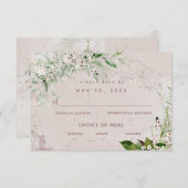 Whisch & Blush 2 Mariage 3 Repas Choix Carte RSVP (Devant / Derrière)