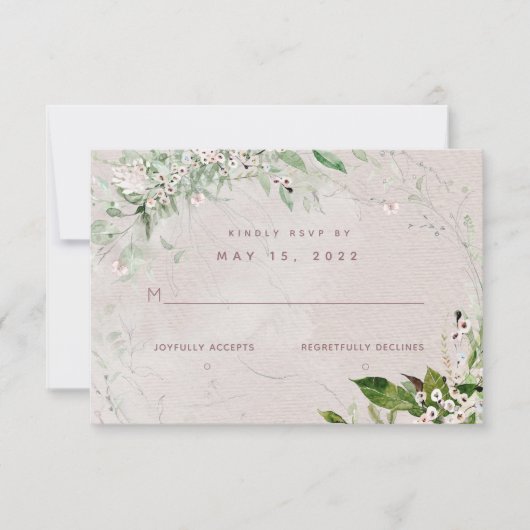 Whisch & Blush 2 Mariage Pas de carte RSVP de choi (Devant)