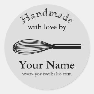 Whisk Baking Sticker Handgemaakt door Jouw naam Ke