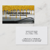 Whisk | Glitter Drip (goudglitter) | Metaal Visitekaartje (Voorkant / Achterkant)