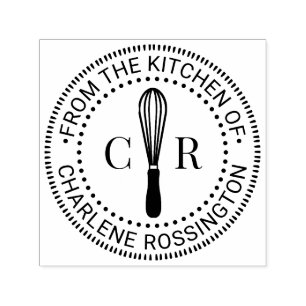 Whisk Keukengerei 2 Initiaal Monogram Boeknaam Zelfinktende Stempel