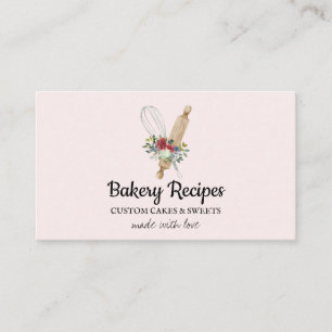 Whisk Pink Home gemaakt Bakkerij Chef Visitekaartje