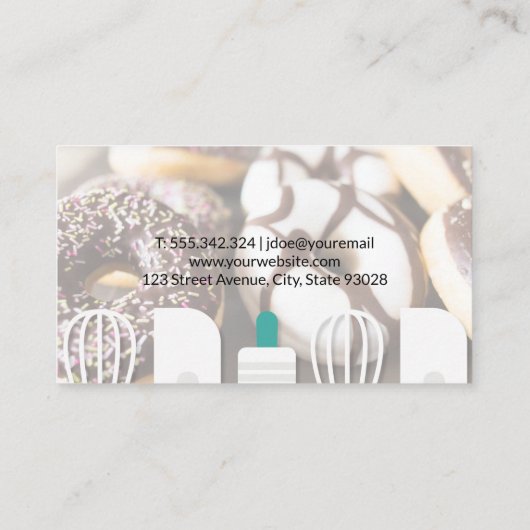 Whisk Spatula Rolling Pin | Donuts Visitekaartje (Achterkant)