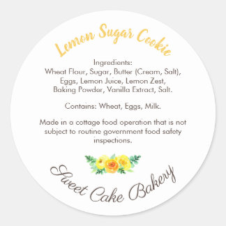 Whisk & Warmth Lemon Sugar Cookie Ingredients Ronde Sticker