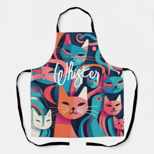 "Whisker Cats" Abstract Vector Print Schort