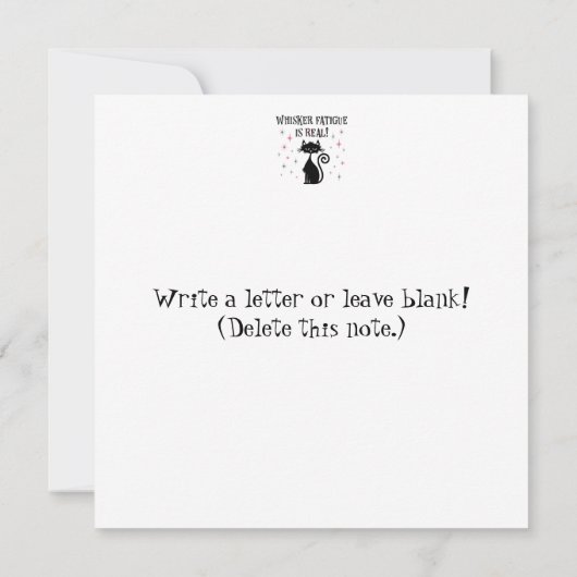 Whisker-vermoeidheid is een echt grappig kattenkat (Achterkant)