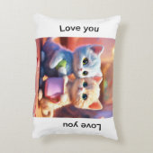 "Whiskered Bliss: Schattige Baby Cat Koppel Kussen (Achterkant (Verticaal))