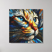 Whiskered Elegance - AI-gegenereerde kat Canvas Afdruk (Voorkant)