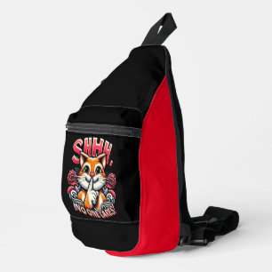 Whiskered fluistert een artistieke shhh niemand ge sling bag