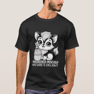 Whiskered mischief natuur genot t-shirt
