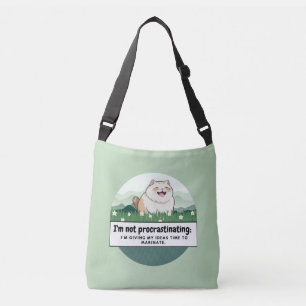 Whiskered Muse: Gekke Fat Cat inspireert schrijver Crossbody Tas