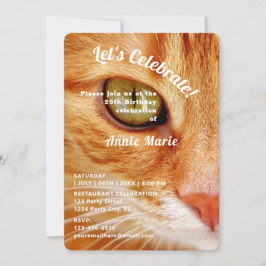 Whiskers and Wish Invitation d'anniversaire (Devant)