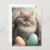 Whiskers carte postale de la chatte de Pâques (Devant / Derrière)