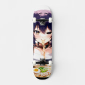 Whiskers noodlicious : Anime Cat Girl Skateboard (Recto)