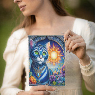 Whiskers of Light: Een kat die in de zon bakt Briefkaart