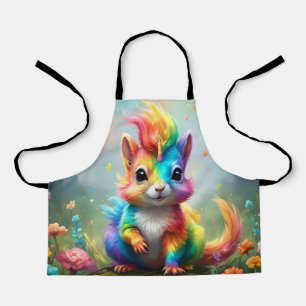 Whiskers of Wonder: de regenboog eenhoorn eekhoorn Schort