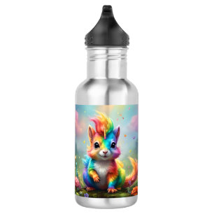 Whiskers of Wonder: de regenboog eenhoorn eekhoorn Waterfles