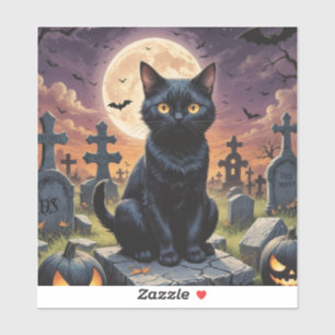 Whiskers van het Heksenuur - Black Cat Sticker
