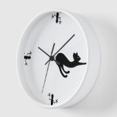 "Whiskers & Whimsy : Cat et Lizards Horloge murale (Angle)