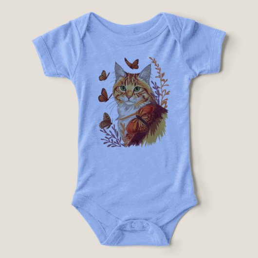 Whiskers & Wings – Cat with Monarch Butterflies (Design Recto)