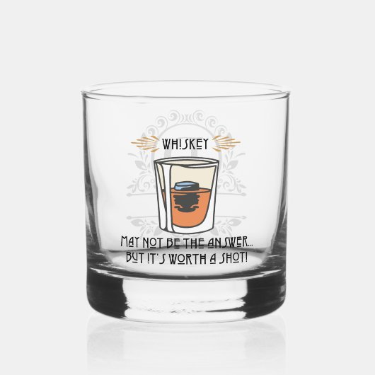 "Whiskey" Aangepaste Monogram Whisky Glas (Voorkant)