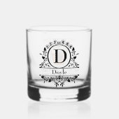 "Whiskey" Aangepaste Monogram Whisky Glas (Achterkant)