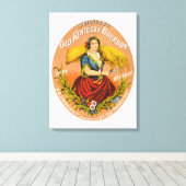 Whiskey Adverteren label, rond 1860. Canvas Afdruk (Insitu (Houten vloer))