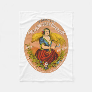 Whiskey Adverteren label, rond 1860. Fleece Deken