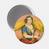 Whiskey Adverteren label, rond 1860. Magneet (Voorkant / Achterkant)