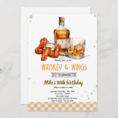Whiskey and Wings party Invitation Kaart (Voorkant / Achterkant)