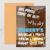 WHISKEY BACHELOR PARTY AANPASSING UITNODIGINGEN (Voorkant / Achterkant)