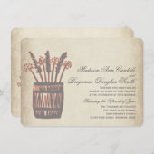 Whiskey Baril de blé Rustic Wedding Invitations (Devant / Derrière)