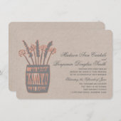 Whiskey Barrel of Wheat Rustic Wedding Invitations Kaart (Voorkant / Achterkant)