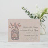 Whiskey Barrel of Wheat Rustic Wedding Invitations Kaart (Staand voorkant)