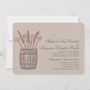 Whiskey Barrel of Wheat Rustic Wedding Invitations Kaart