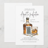 Whiskey Birthday Invitation Jeux masculins Nuit (Devant / Derrière)