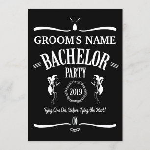 Whiskey Bottle Theme Bachelor Party Invitation Kaart
