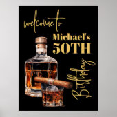 Whiskey Bourbon et Cigar Affiche de bienvenue d'an (Devant)